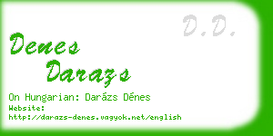 denes darazs business card